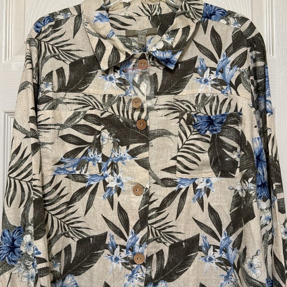 Denim&Co. Naturals Linen Blend Button Down Jacket/Blazer Size 1X - Picture 11 of 11